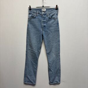 Agolde Riley High Rise Straight Crop Jeans Size 26 Blue Denim C080 -19